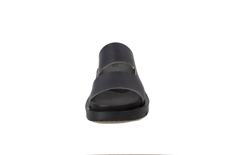 SANTORINI SLIDE LEATHER BLACK 551