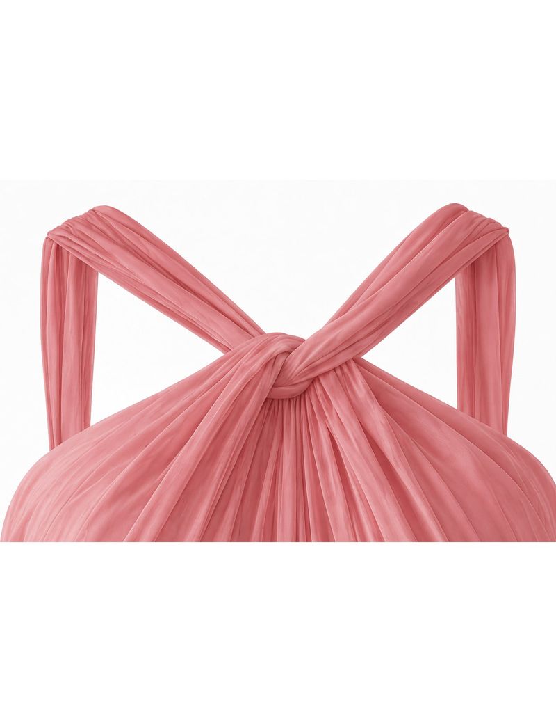 Sia Twist Shirring Chiffon Flare Dress Butter