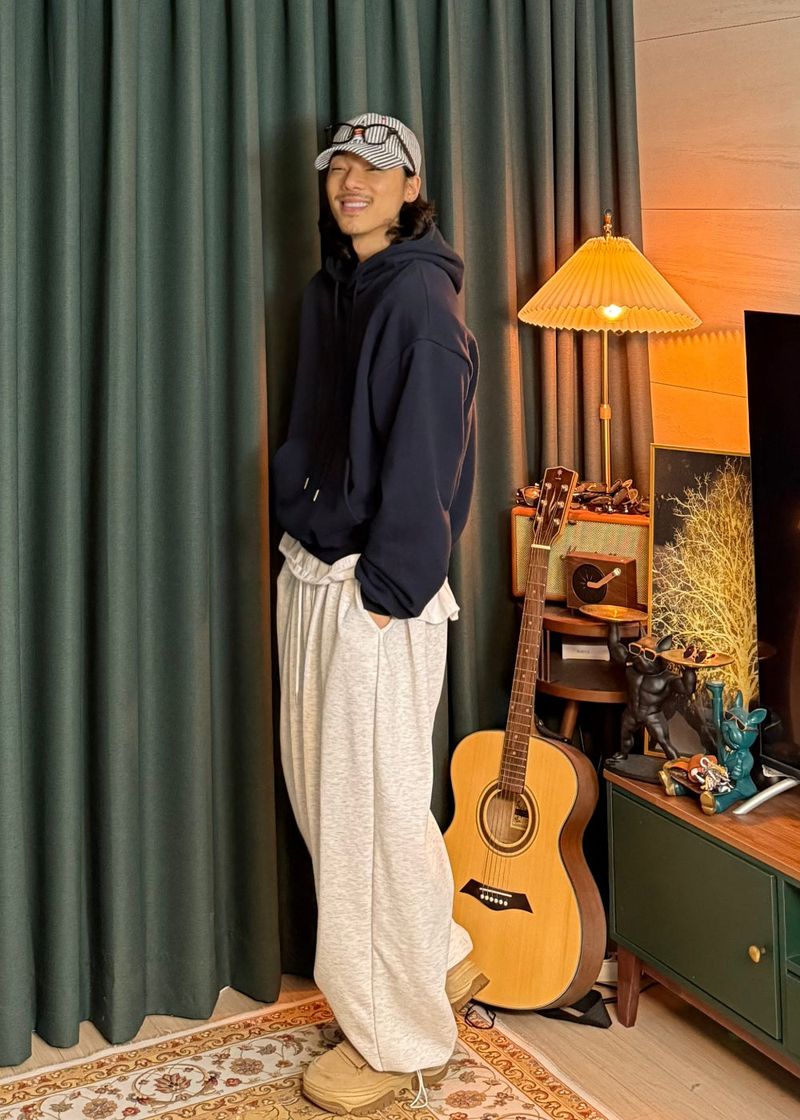 Double-pleated wide string pants 5COLOR