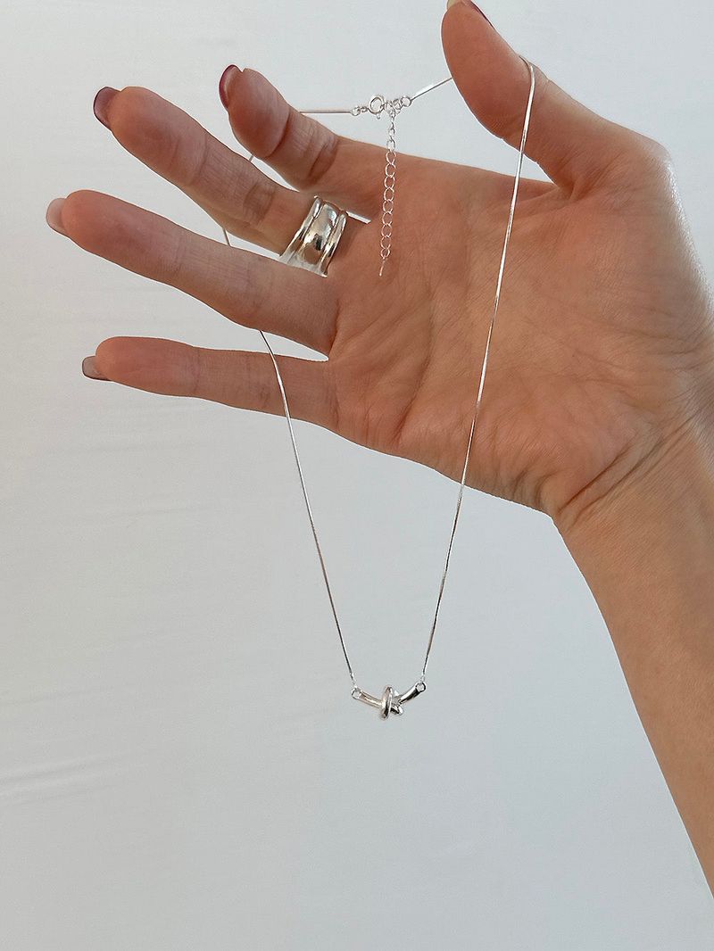 [925silver] Twisted donut necklace