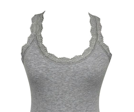 Fran Ribbed Lace Halter Sleeveless