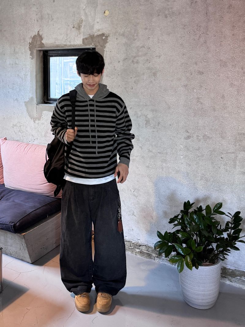 Rush Striped Hooded Knit (3 Colors)