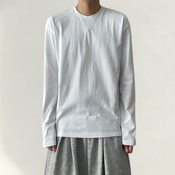 グナルデイリーベーシックプレインロングスリーブTシャツ