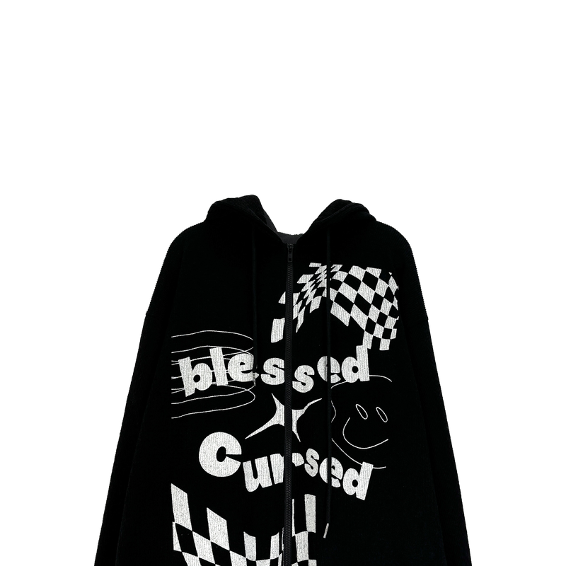 flag knitwear zip-up