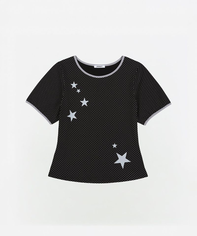 DOT STAR LINGER SLIM T-SHIRTS [BLACK]