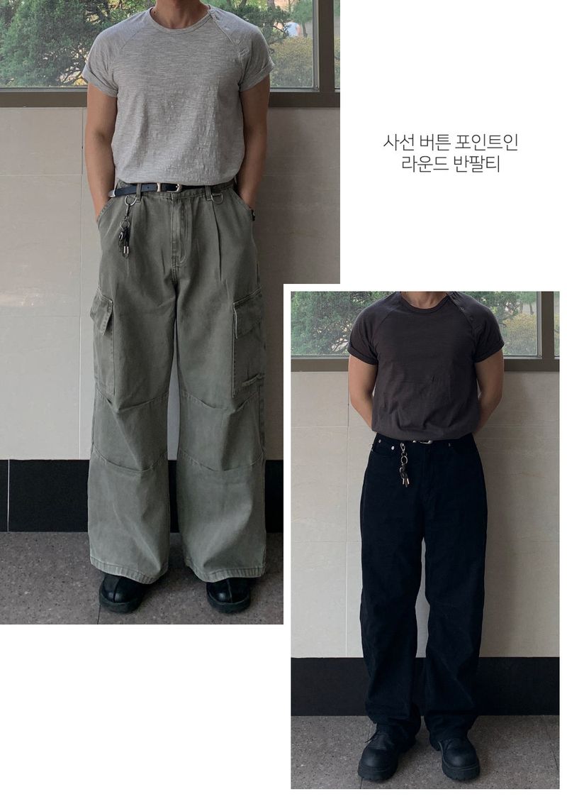 Agona diagonal henley neck short sleeve t-shirt