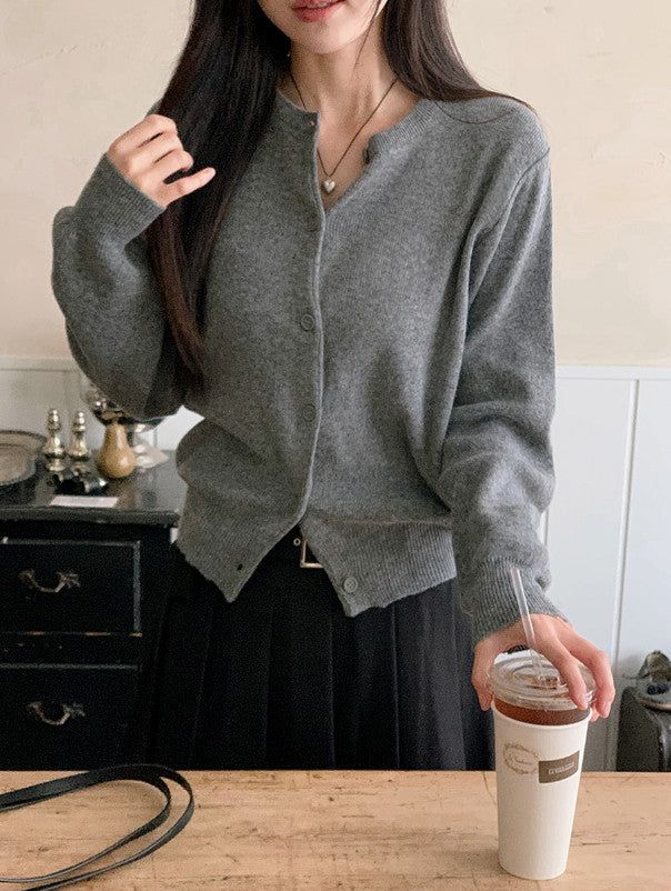 PN Basic Round Knit Cardigan (10color)