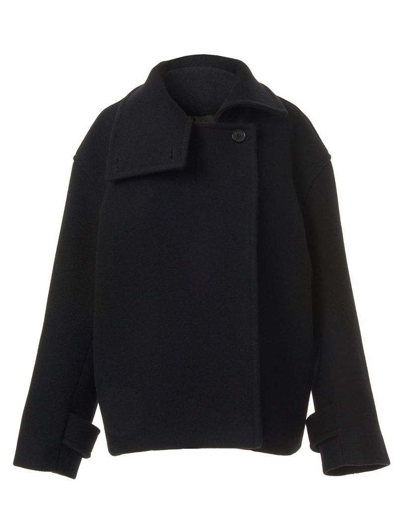 HIGHNECK HALF COAT_BLACK