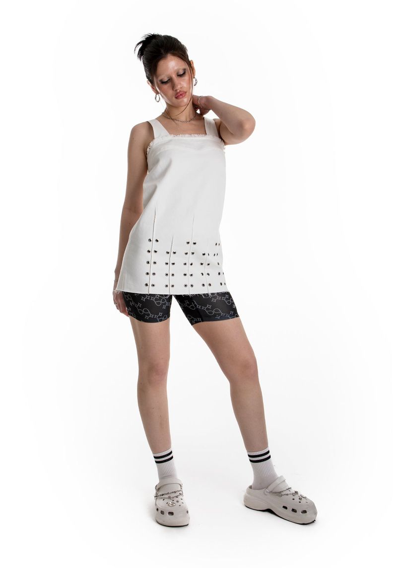 DENIM PINTUCK TUNIC DRESS