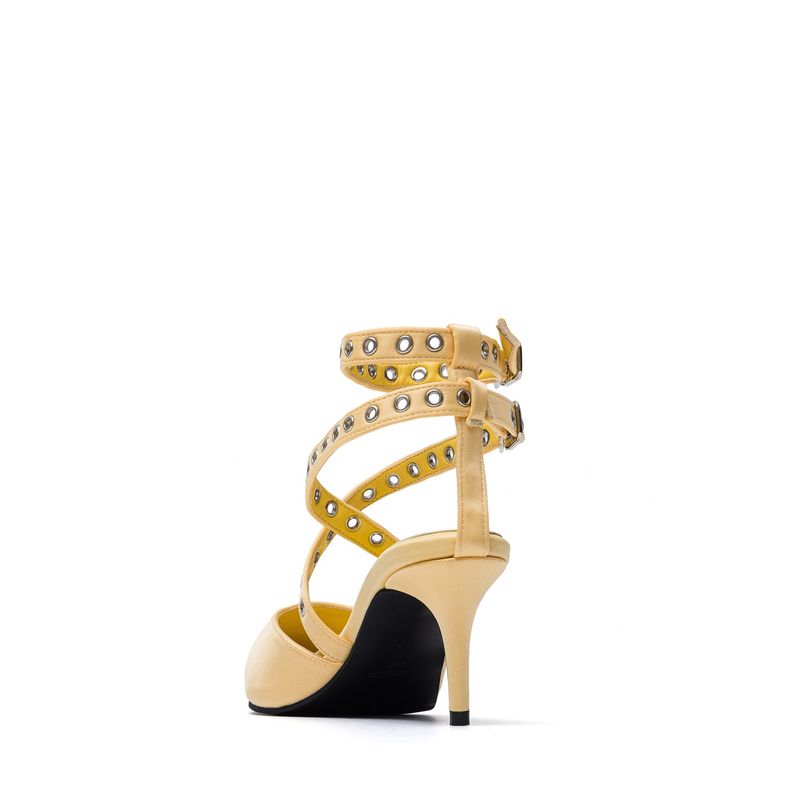 Satin Strap Stiletto Heel(Yellow)