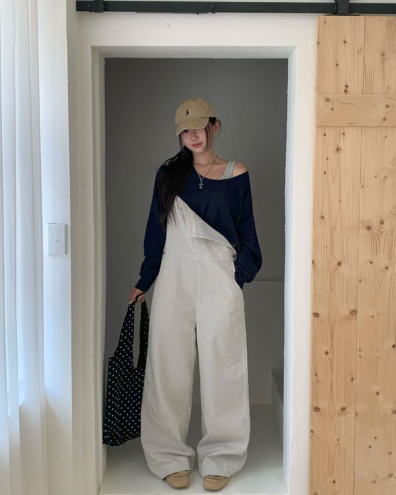 [ORIGINAL] Good Day Overall Stripe Wide Pants