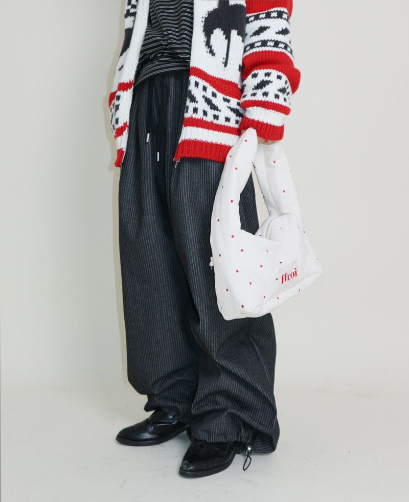 Terry Stripe Banding Carpenter Wide Denim Pants (for all four seasons)