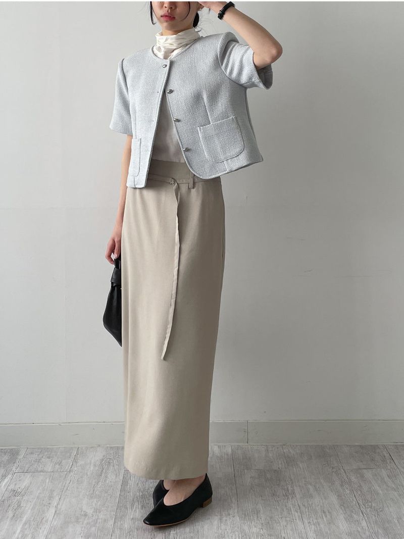 ベベ ツイード ショートスリーブ ジャケット