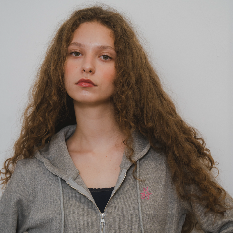Waffle Hoodie Zipup (GREY)