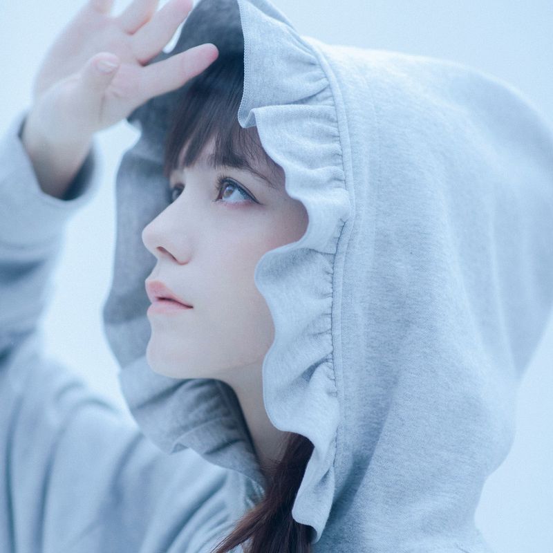 0 7 bunny ruffle hood - GREY