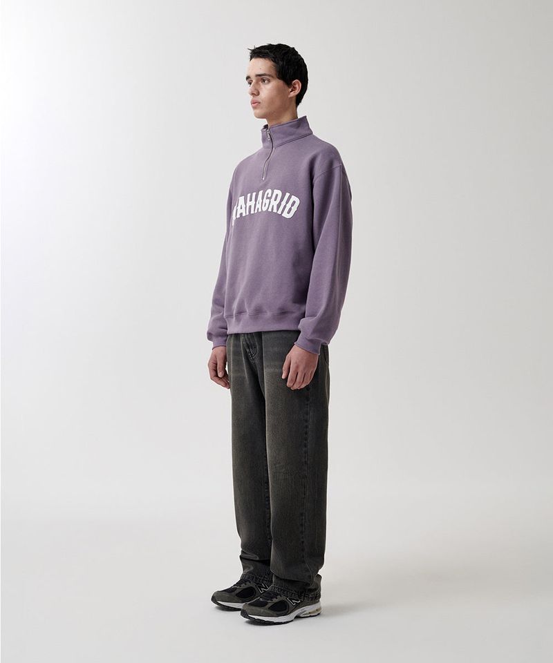 ARCH LOGO APPLIQUE HALF ZIP-UP SWEATSHIRT