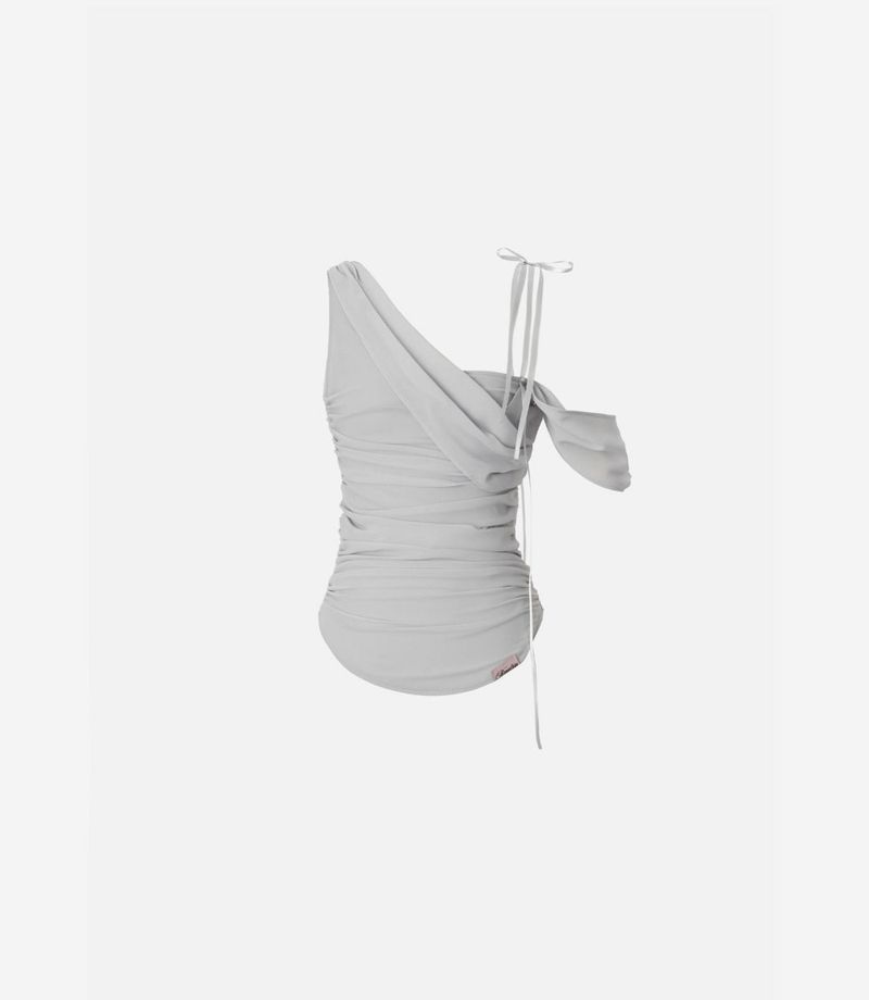 Glow Chiffon Shirred Sleeveless Blouse