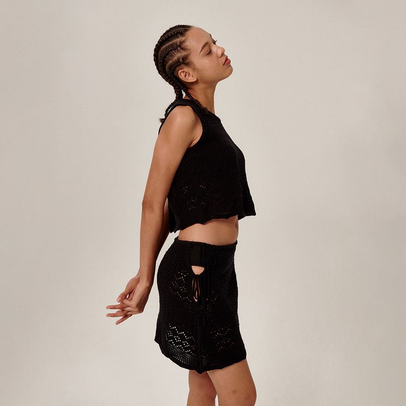 Flatwave in Seoul（フラットウェーブ イン ソウル）の「Tiki Knitted Sleeveless Black（Tops）」