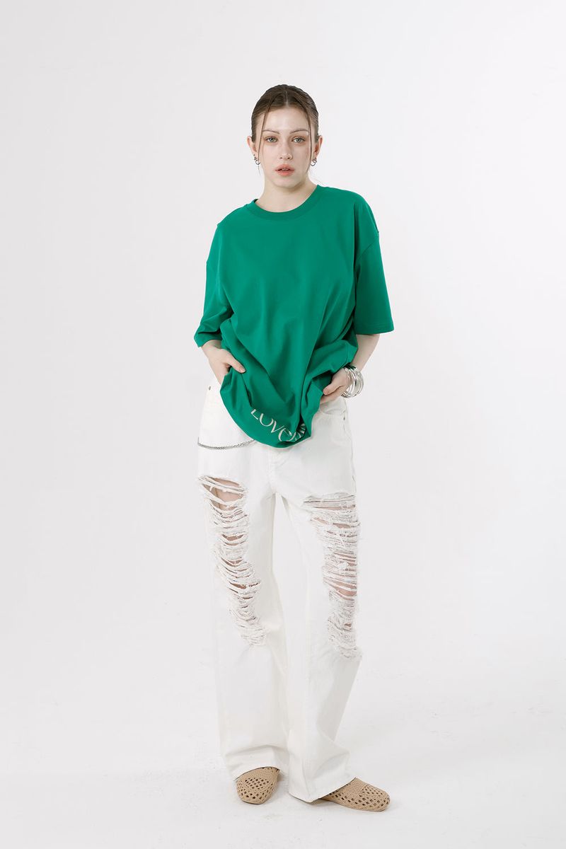 DAMAGED JEANS_WHITE