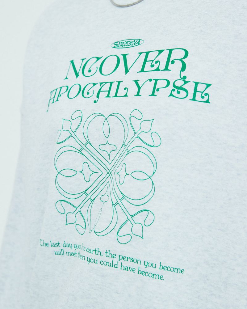 APOCALYPSE CLOVER SWEATSHIRT-WHITE MELANGE