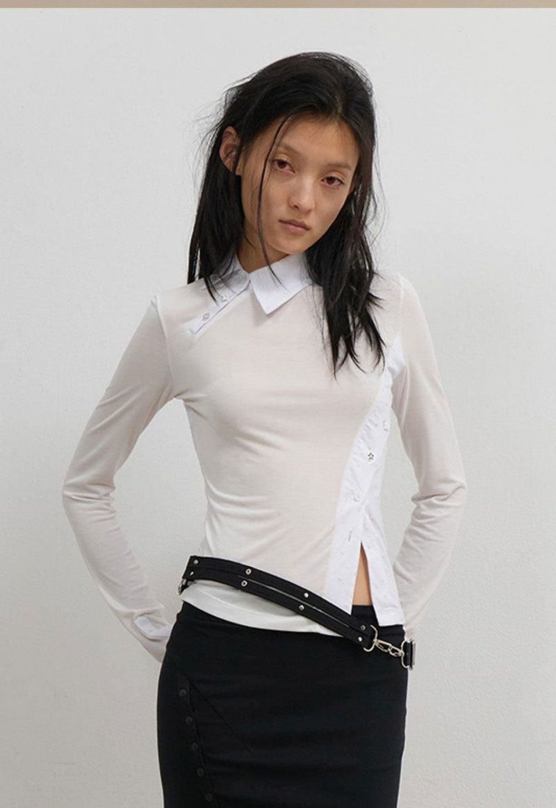 Starcut Jersey Collar Tee / Off White