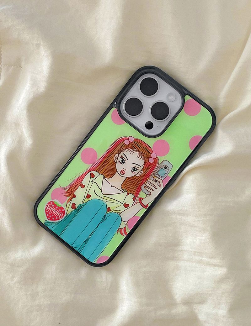 ziment(ジメント)の「【MADE】ドット キッチ ガール グラス バンパー ケース(スマホグッズ/小物)」