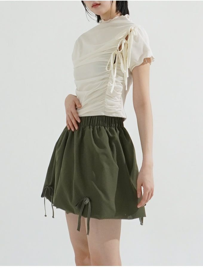 Double layer ribbon top