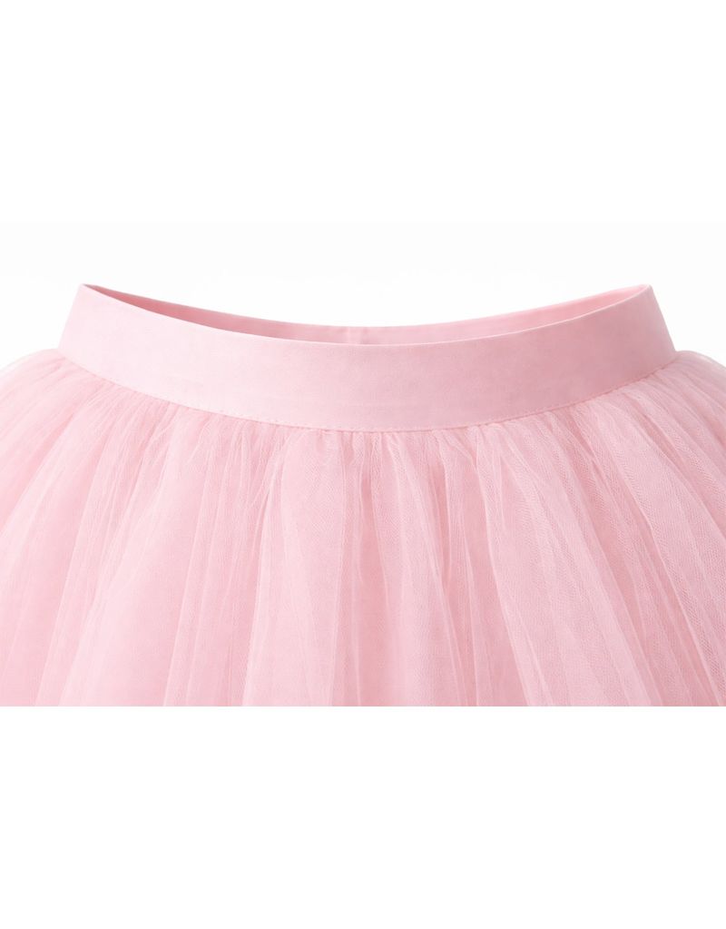Sera Balletcore Tulle Volume Midi Skirt Pink