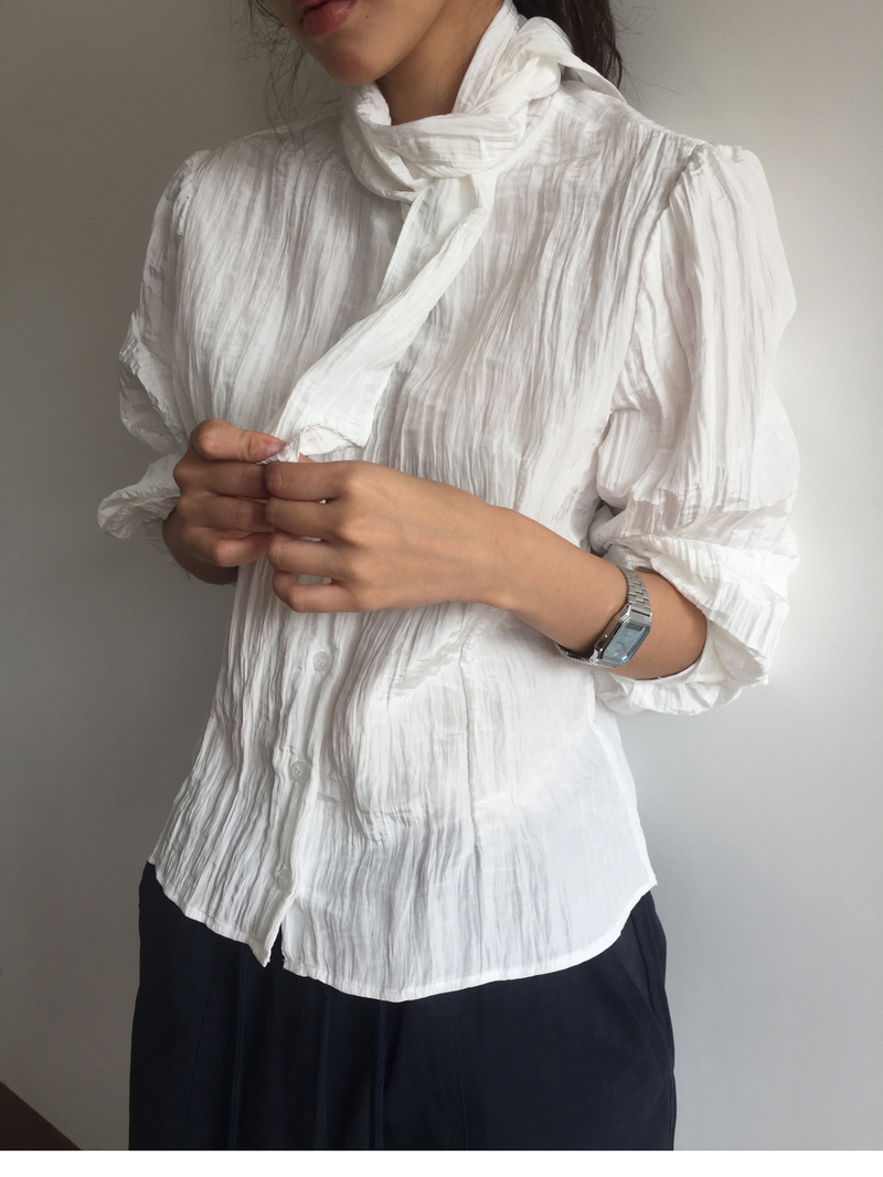Mer tie blouse (2color)