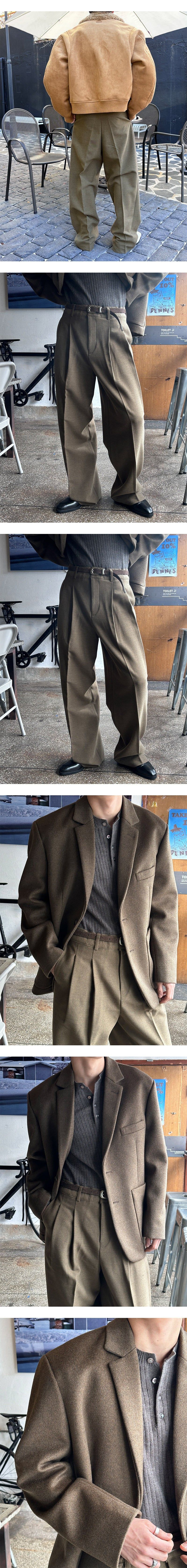 [F/W] Blend two tuck wool slacks(2color)