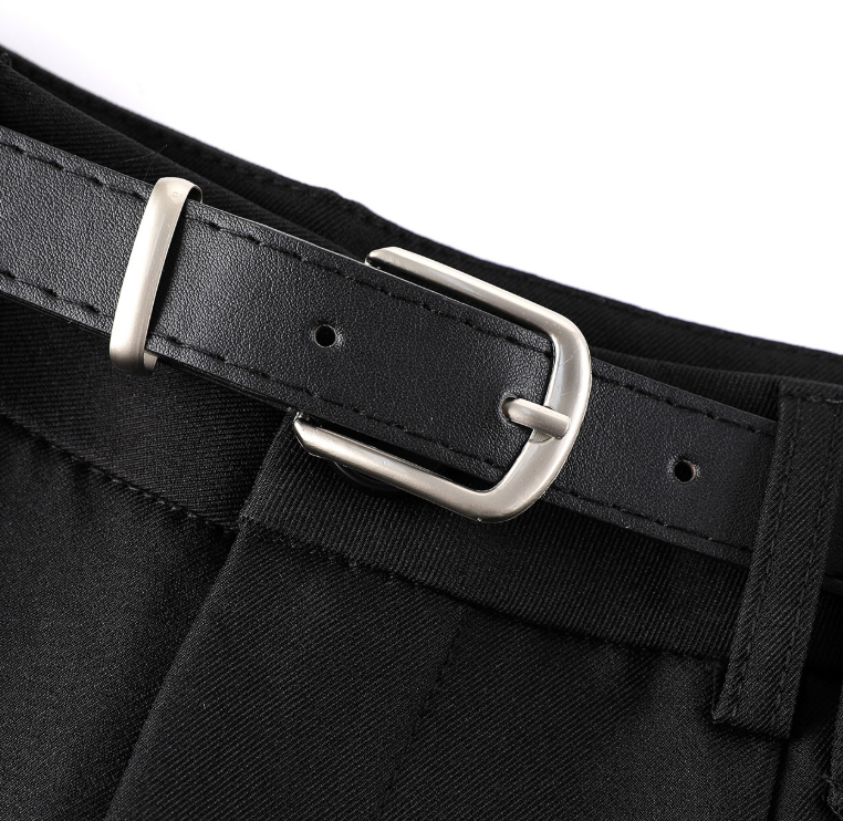 Sable Pintuck Belt Shorts