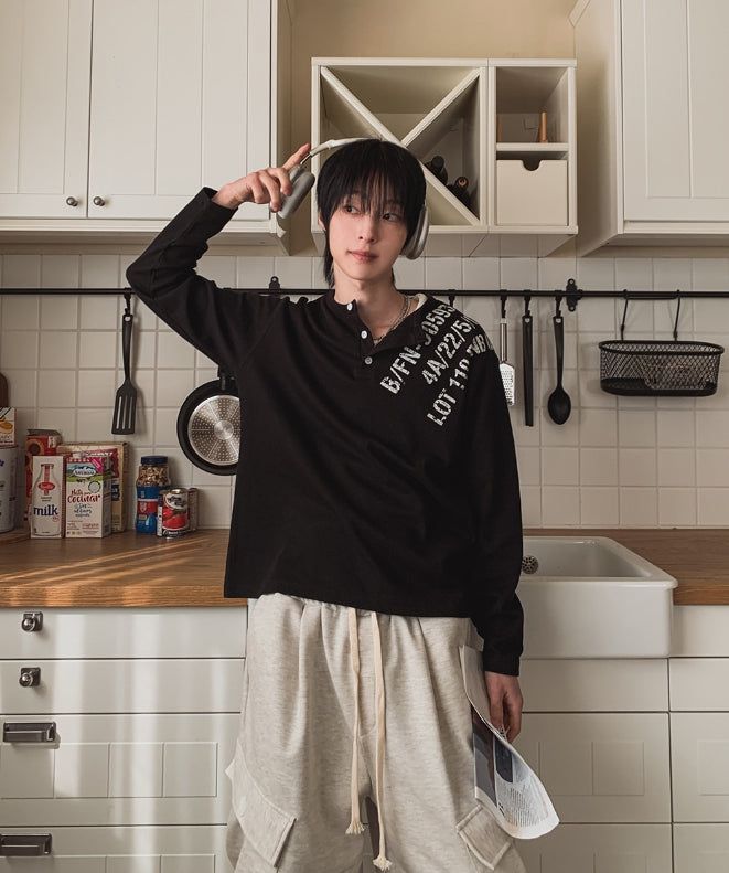 2PLAN（ツープラン）の「Devel Waffle Henley Neck Long Sleeve T-shirt（Tops）」