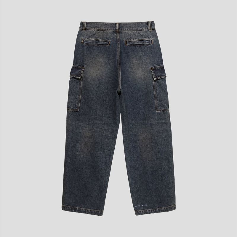 DEEP BLUE CARGO DEMIM PANTS