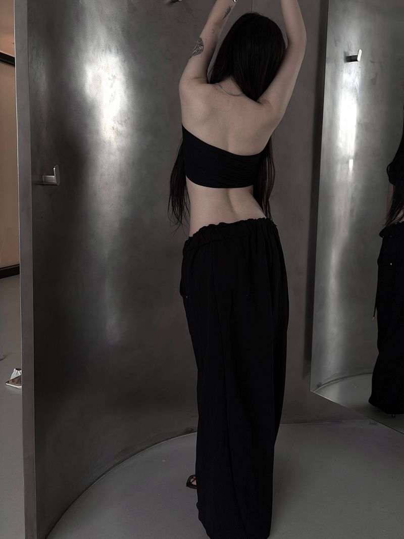 low-rise ring pants (2color)