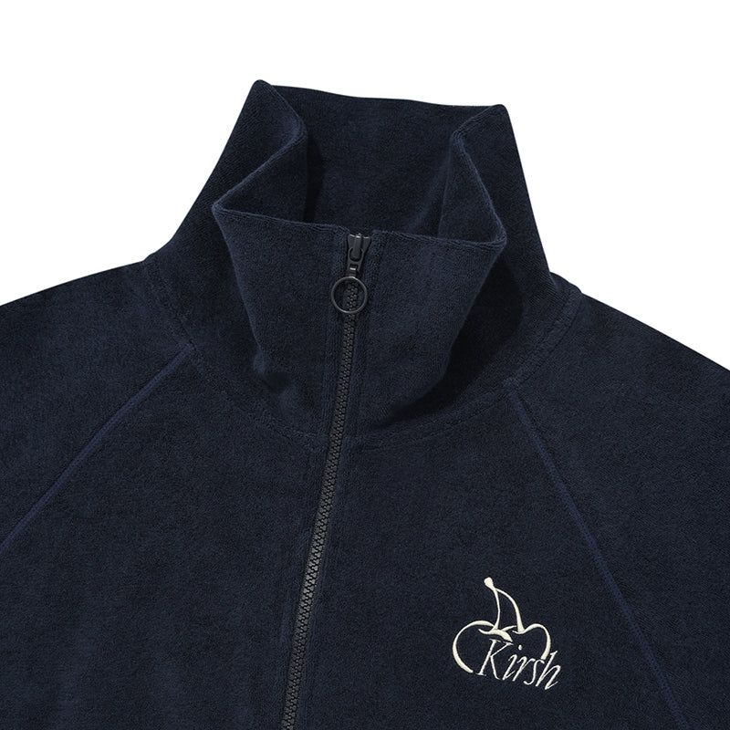 CHERRY TERRY HIGH NECK ZIP UP [DARK NAVY]