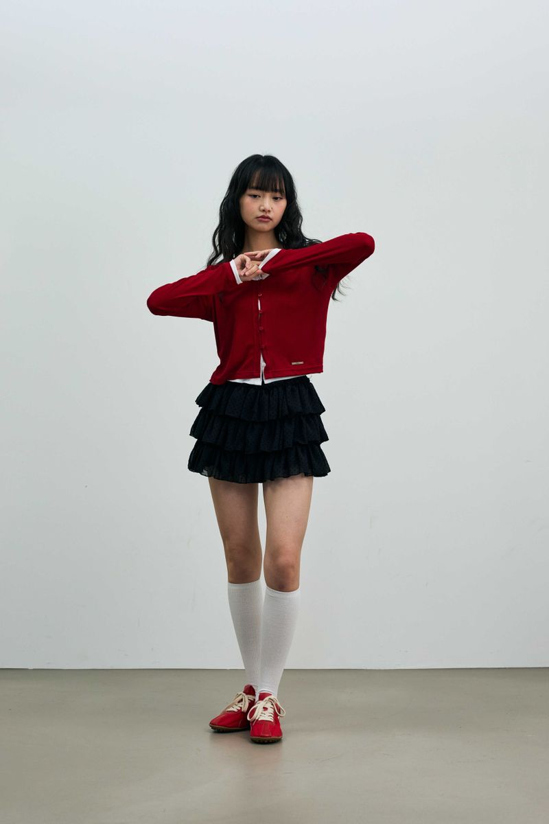 MINI HEART CANCAN SKIRT PANTS / BLACK