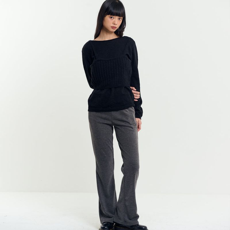 Wrap Skirt Pants Charcoal