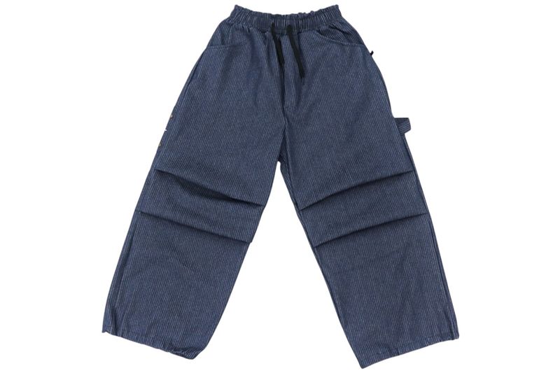 Wide-printed Carpenter Denim Balloon Pants