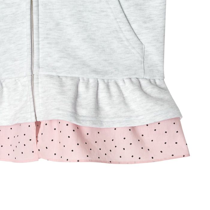 layerd ruffle hoodie_white melange