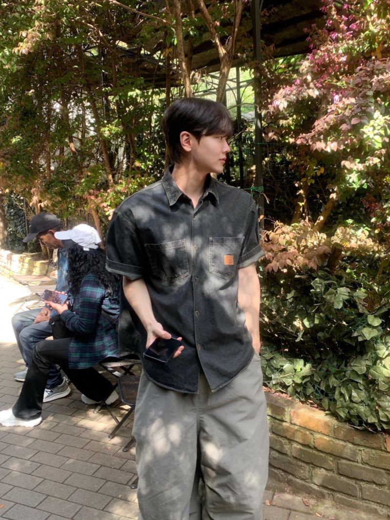 Chiba Patch Denim Short-Sleeve Shirt