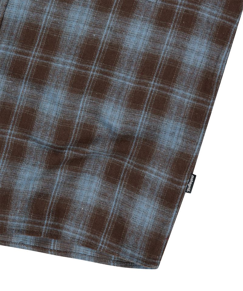 TWO POCKET CROP CHECK SHIRT_BROWN