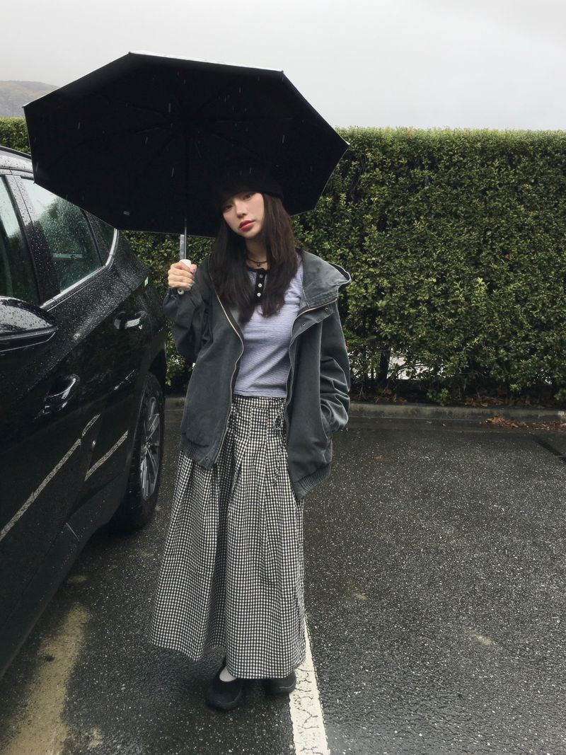 Preppy Vintage Check Skirt (2c)