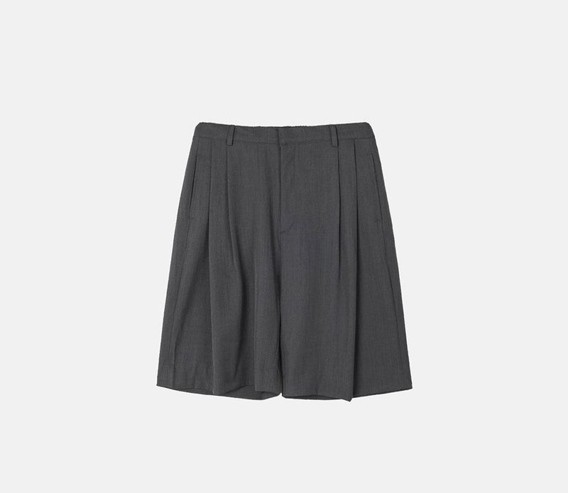Pleddy Bermuda Tuck Half Slacks (3color)