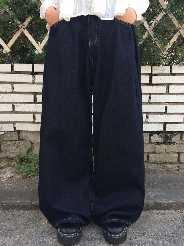 anyonemore（エニーワンモアー）の「コス サイドピンタック ローデニム ワイド パンツ（パンツ）」