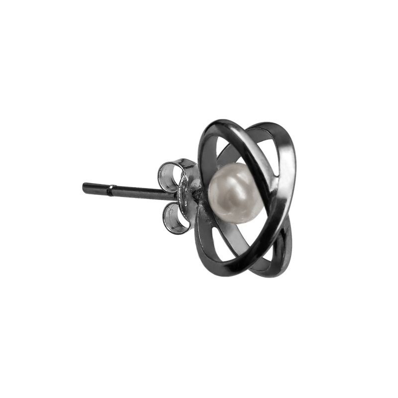 ETERNAL pearl earring(BLACK) -Single piece-
