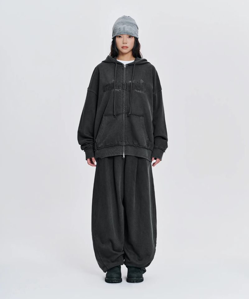 BASIC LOGO PIGMENT SWEAT PANTS_CHARCOAL