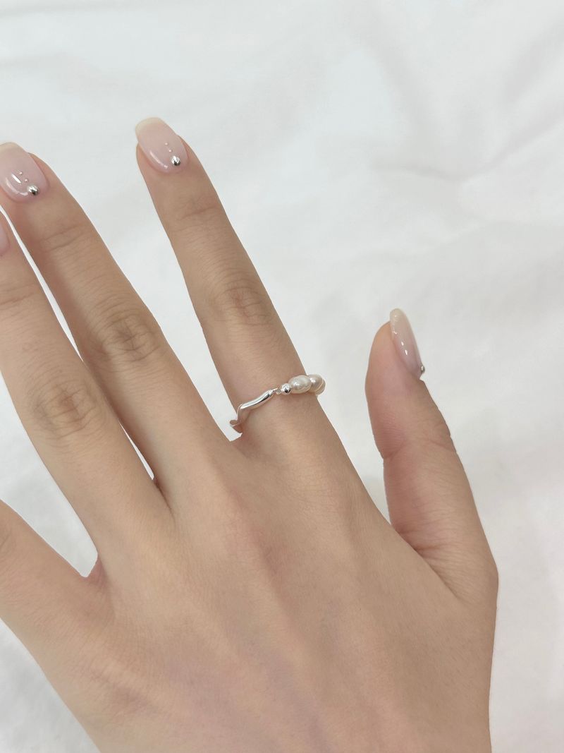 winding half pearl ring