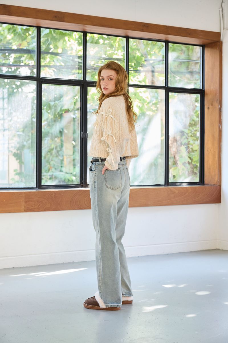 WHIMSICAL WOOL RIBBONE KNIT / IVORY