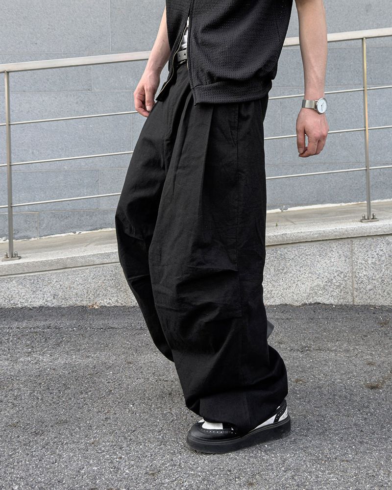 Aven Linen Two-Tuck Wide Pants
