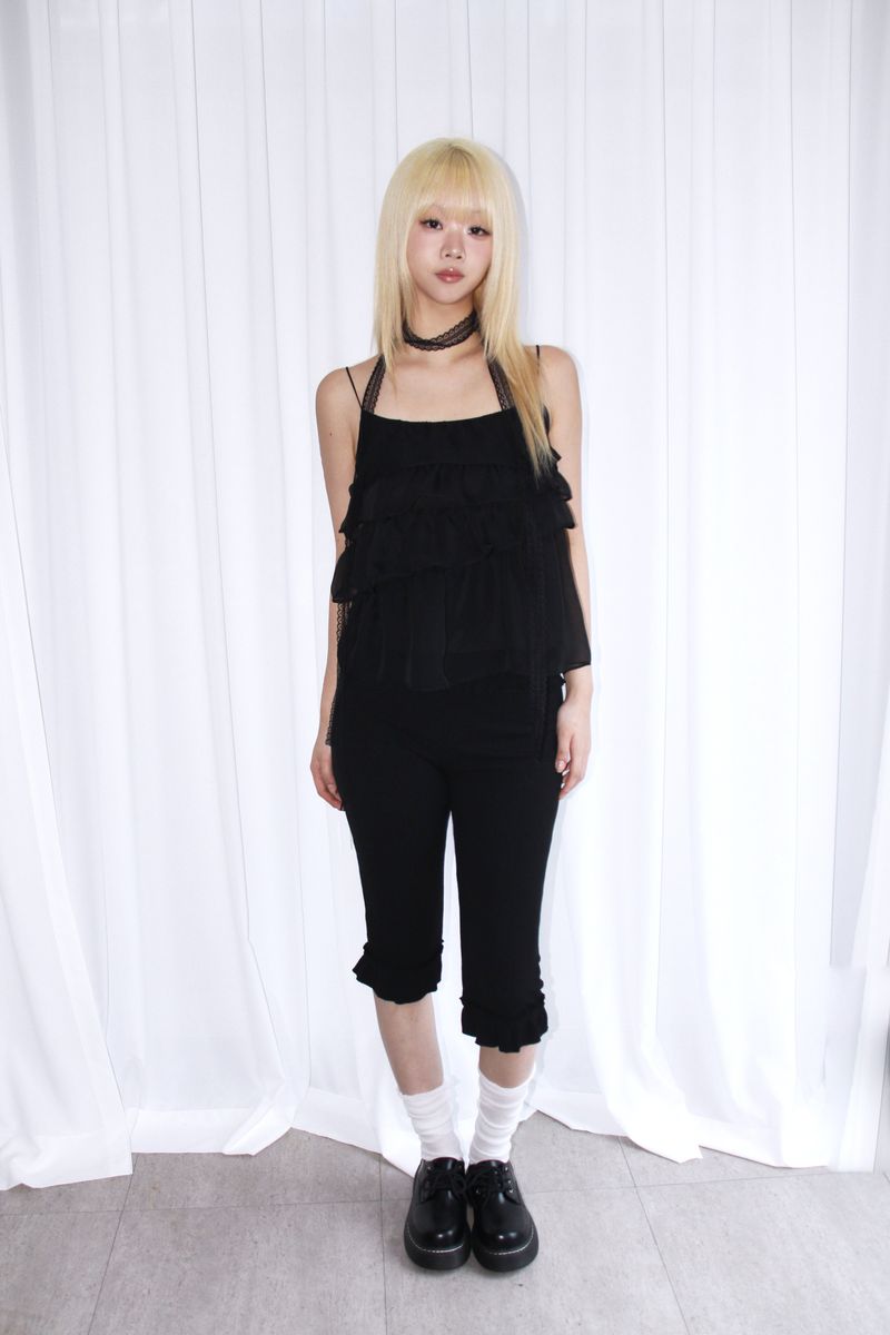 Frill Half midi leggings